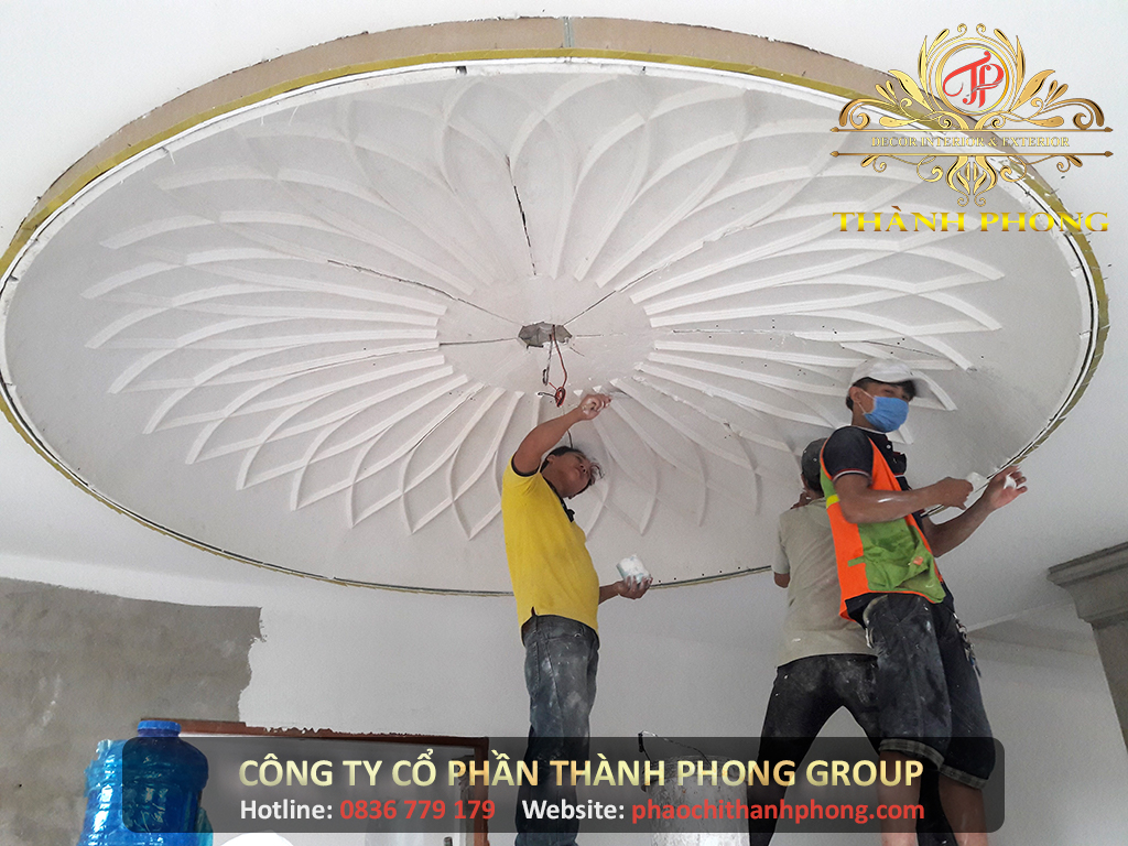 Công Trình Thạch Cao Xi Măng Biệt Thự Cổ Điển Anh Khai - Chị Hiếu 12