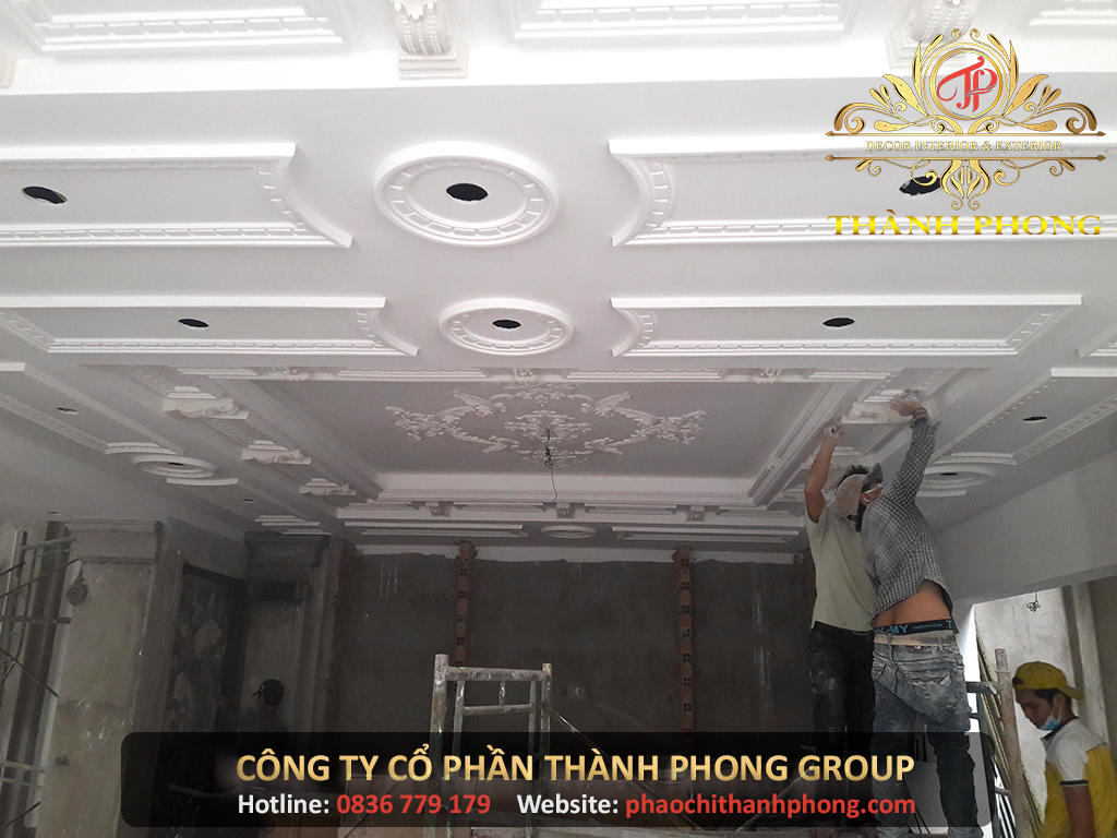 Công Trình Thạch Cao Xi Măng Biệt Thự Cổ Điển Anh Khai - Chị Hiếu 7