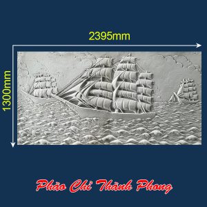 Tranh phù điêu xi măng Thuận Buồm Xuôi Gió TP-TRANH04