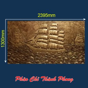 Tranh phù điêu xi măng Thuận Buồm Xuôi Gió TP-TRANH04 Sơn